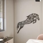 HK Arts Tree Horse 4mm Black Acrylic Wall Decor, Acrylic Sign, Abstract Wall Decor, South West Style, Metal Wall Decoration, Housewarming & Farmhouse.