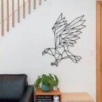HK Arts falcon Geometric Art for Home Decor | Living Room | Bedroom | Office | Wall Decorations (Black, 53 x37 cm)