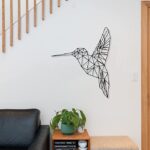 HK Arts kingfisher Geometric Art for Home Decor | Living Room | Bedroom | Office | Wall Decorations (Black, 42 x 70 cm)