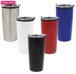 Double-Wall Travel Mugs with Clear Lid