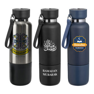 Multi-function SS Bottles, Double Wall, Base Cup, Lanyard, 500ml – Ramadan Gifts
