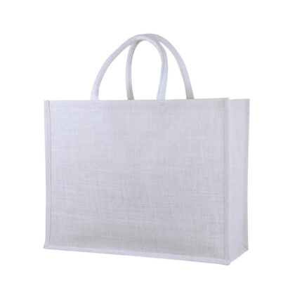 Bright – Wide Laminated Jute Bag (White)